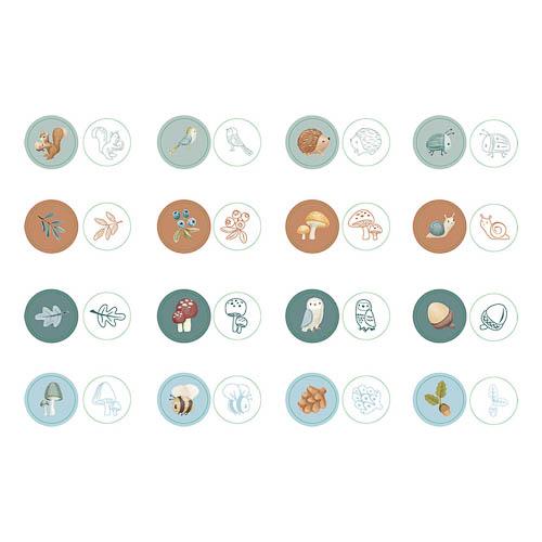 Set 16 timbrini Forest Friends - Little Dutch