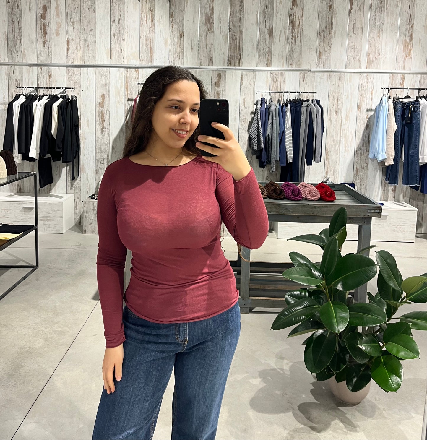 Girocollo cashmirina bordeaux - Altamira Milano