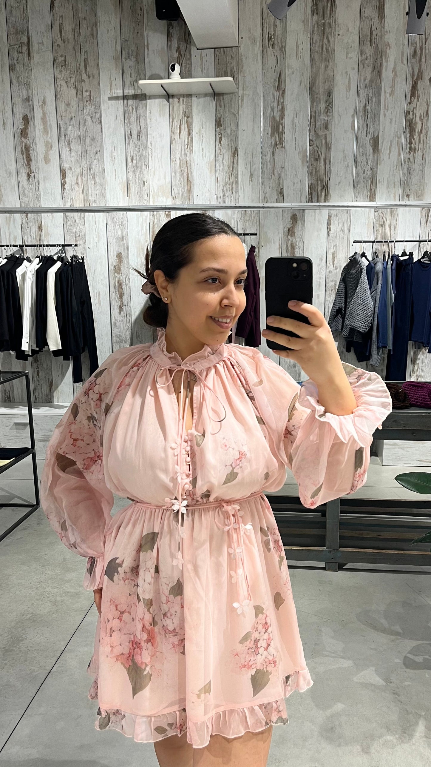Vestito corto rosa con fiori - Chance Off