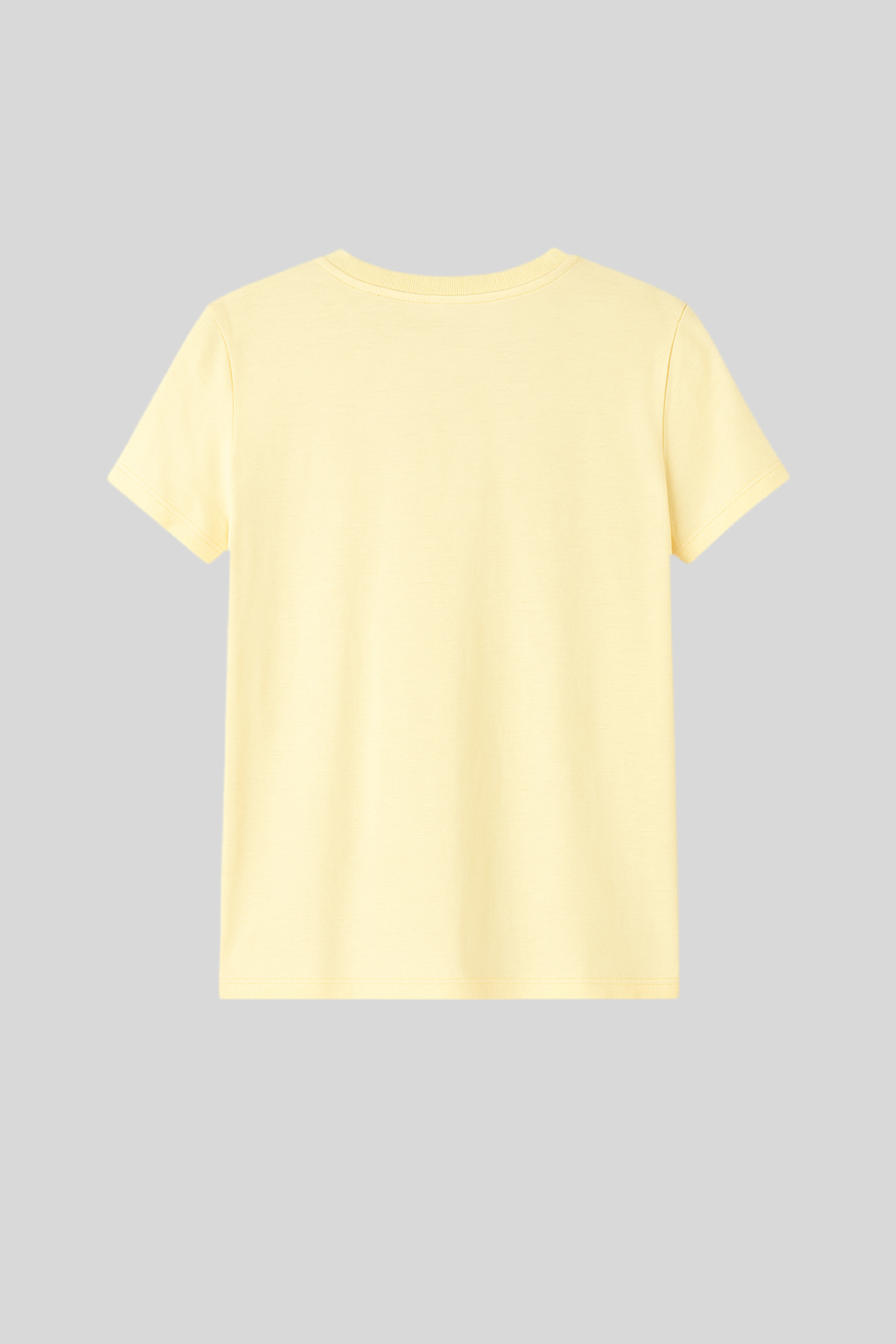 T-shirt basica giallo pastello in 100% cotone - Lumina