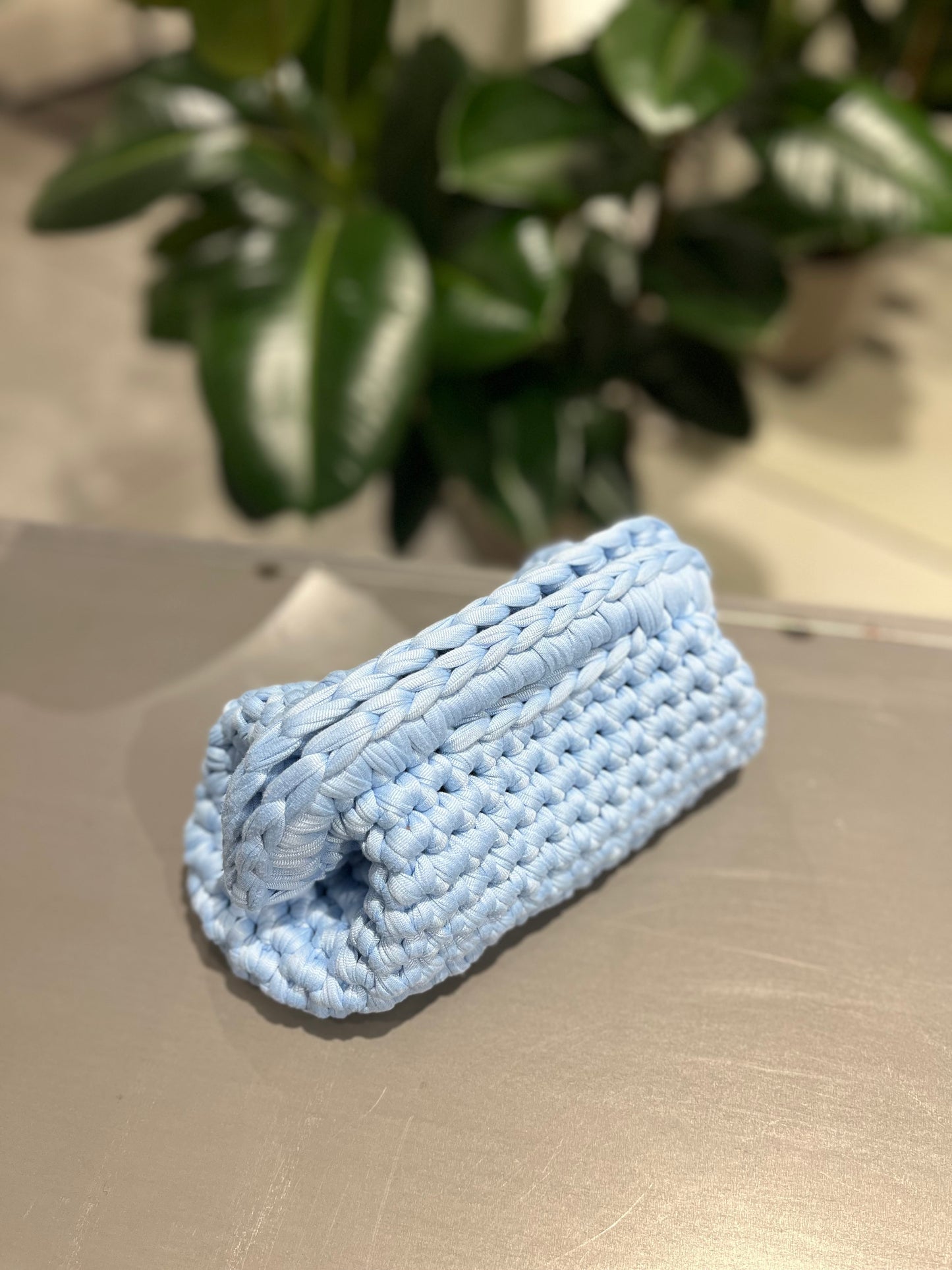 Borsa clutch bag fatta a mano celeste - Global Riouch