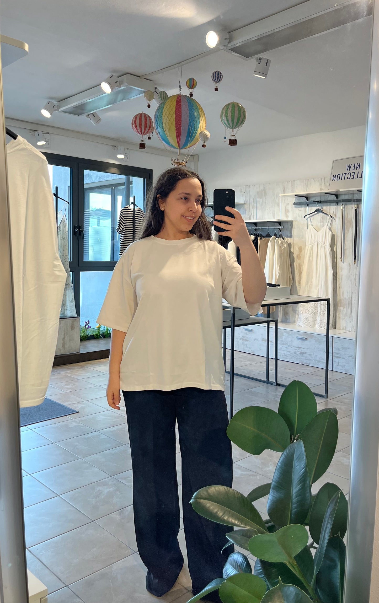 T-shirt curvy basica burro in cotone - Altamira Milano
