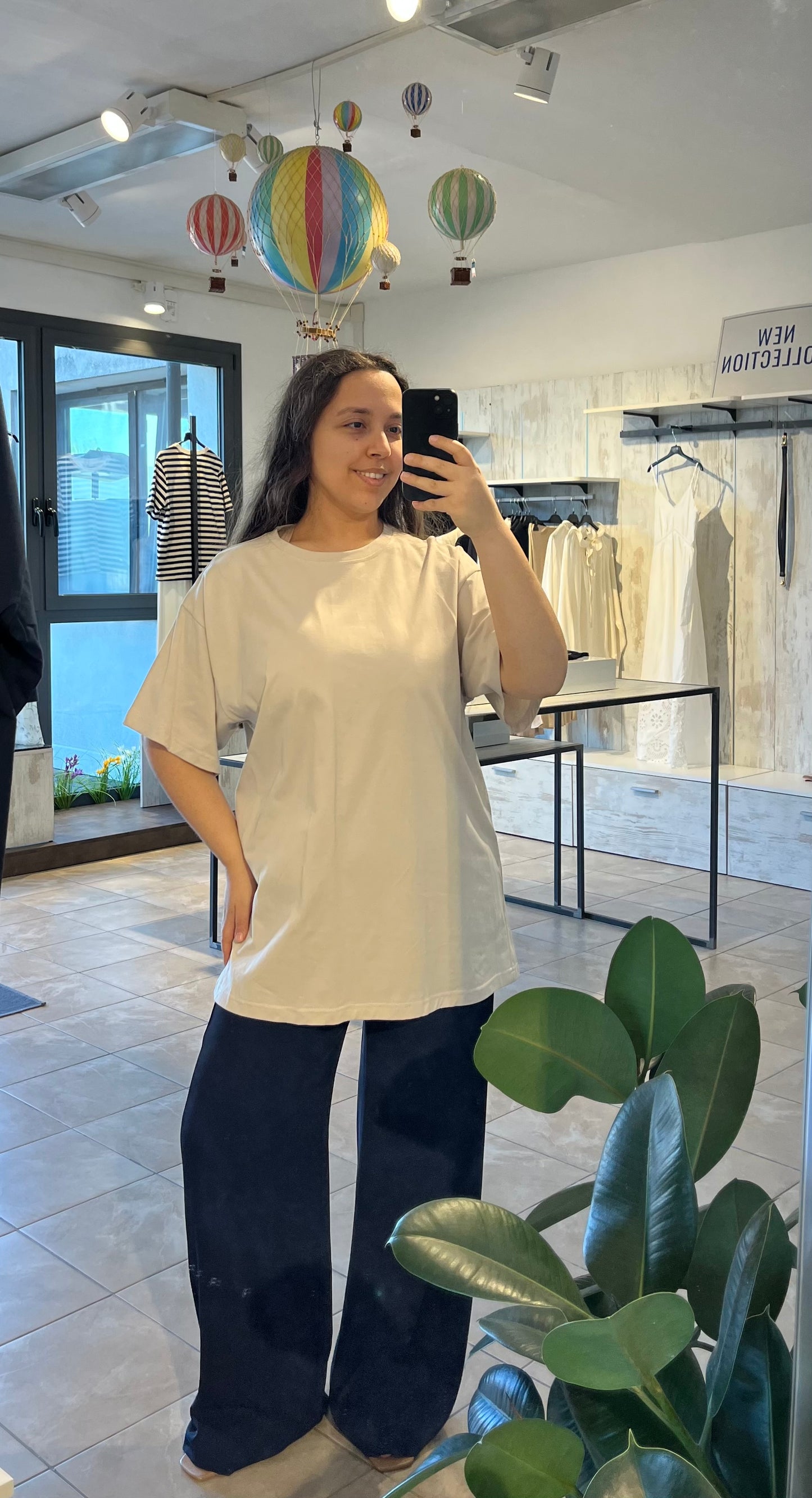 T-shirt curvy basica sabbia in 100% cotone - Chance Off