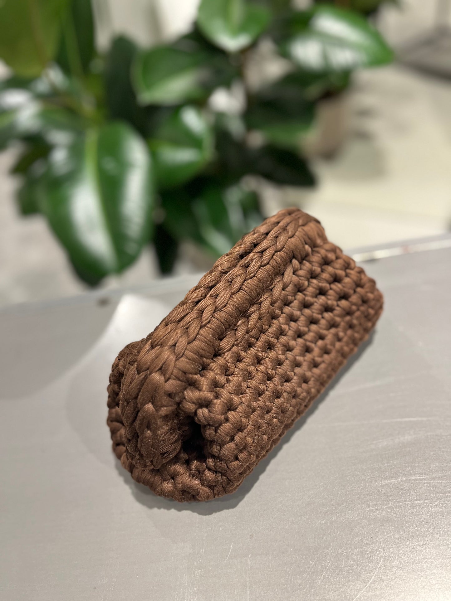 Borsa clutch bag fatta a mano marrone - Global Riouch