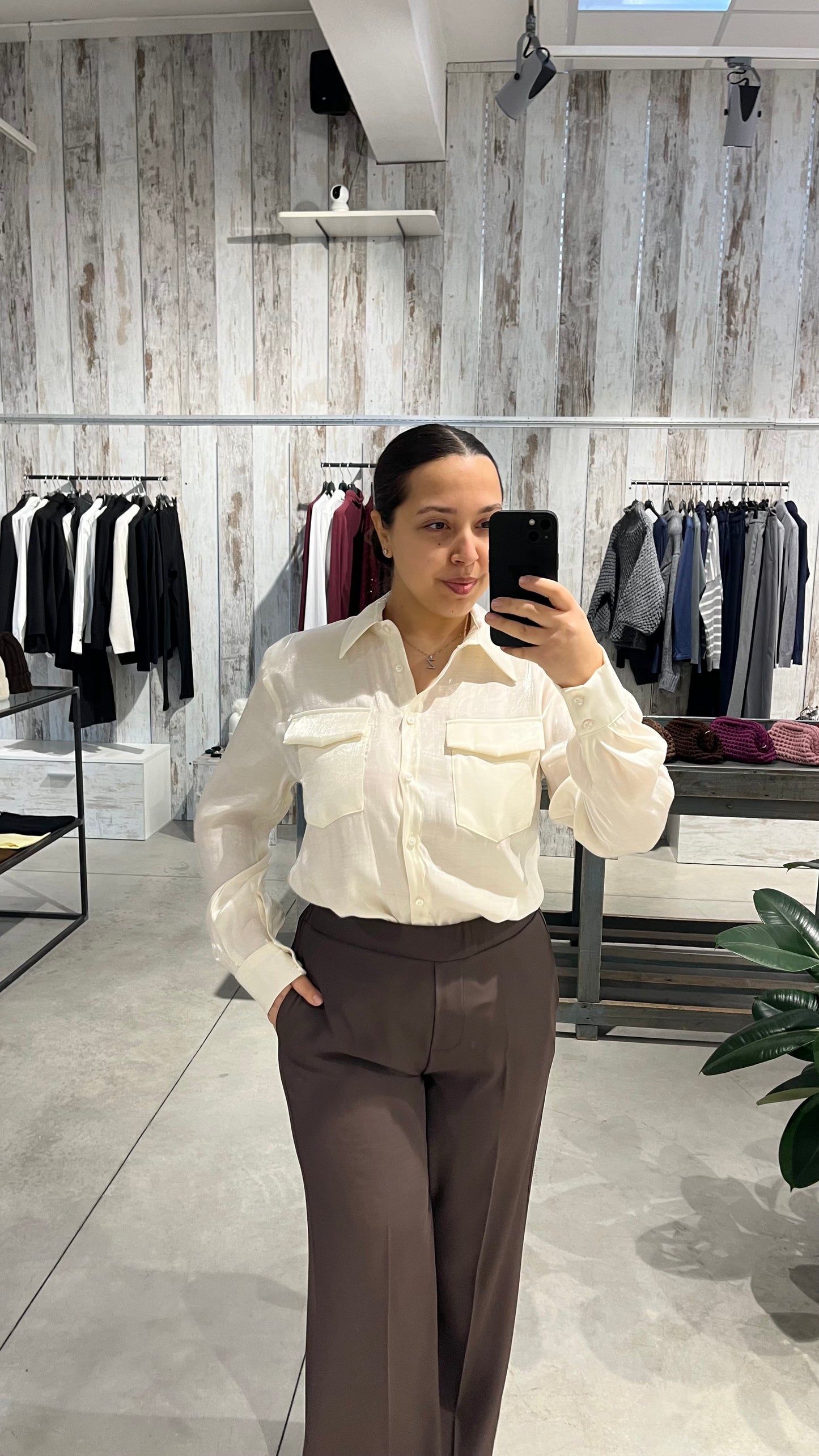 Camicia panna laminata - Lumina