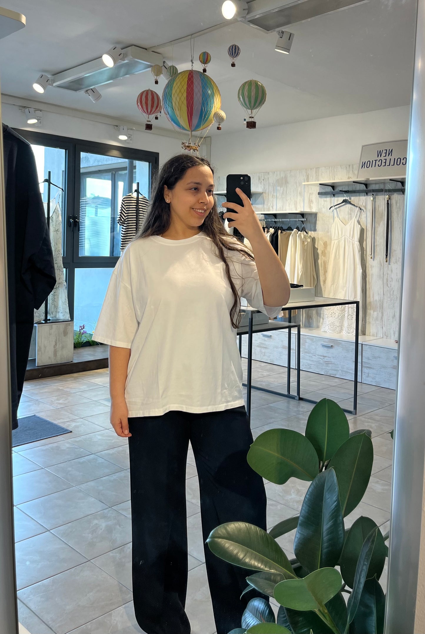 T-shirt curvy basica bianco in cotone - Altamira Milano