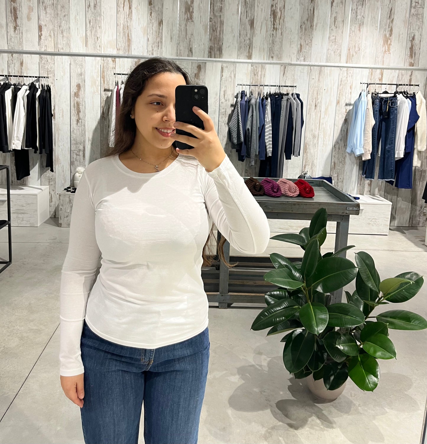 Maglia basica bianca in 100% cotone - Altamira Milano