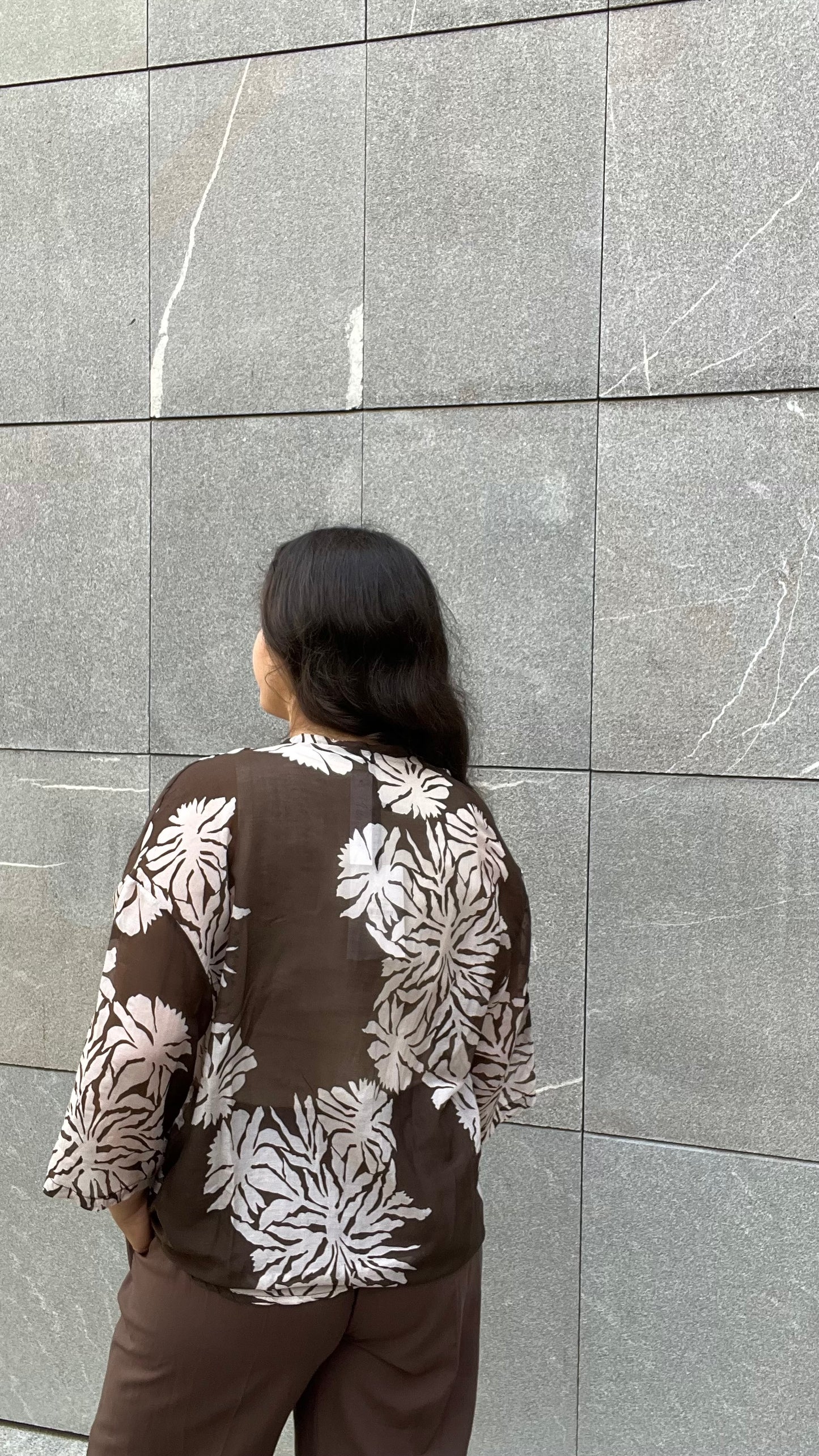Blusa fantasia in misto Cotone e Seta - Altamira Milano