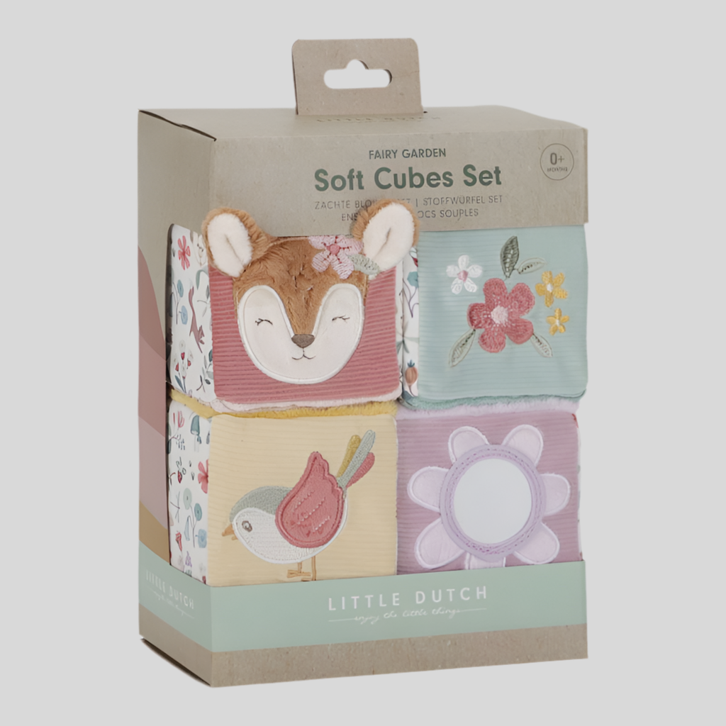Set di 4 cubi morbidi Fairy Garden- Little Dutch