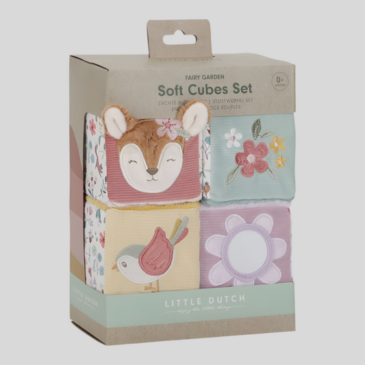 Set di 4 cubi morbidi Fairy Garden- Little Dutch