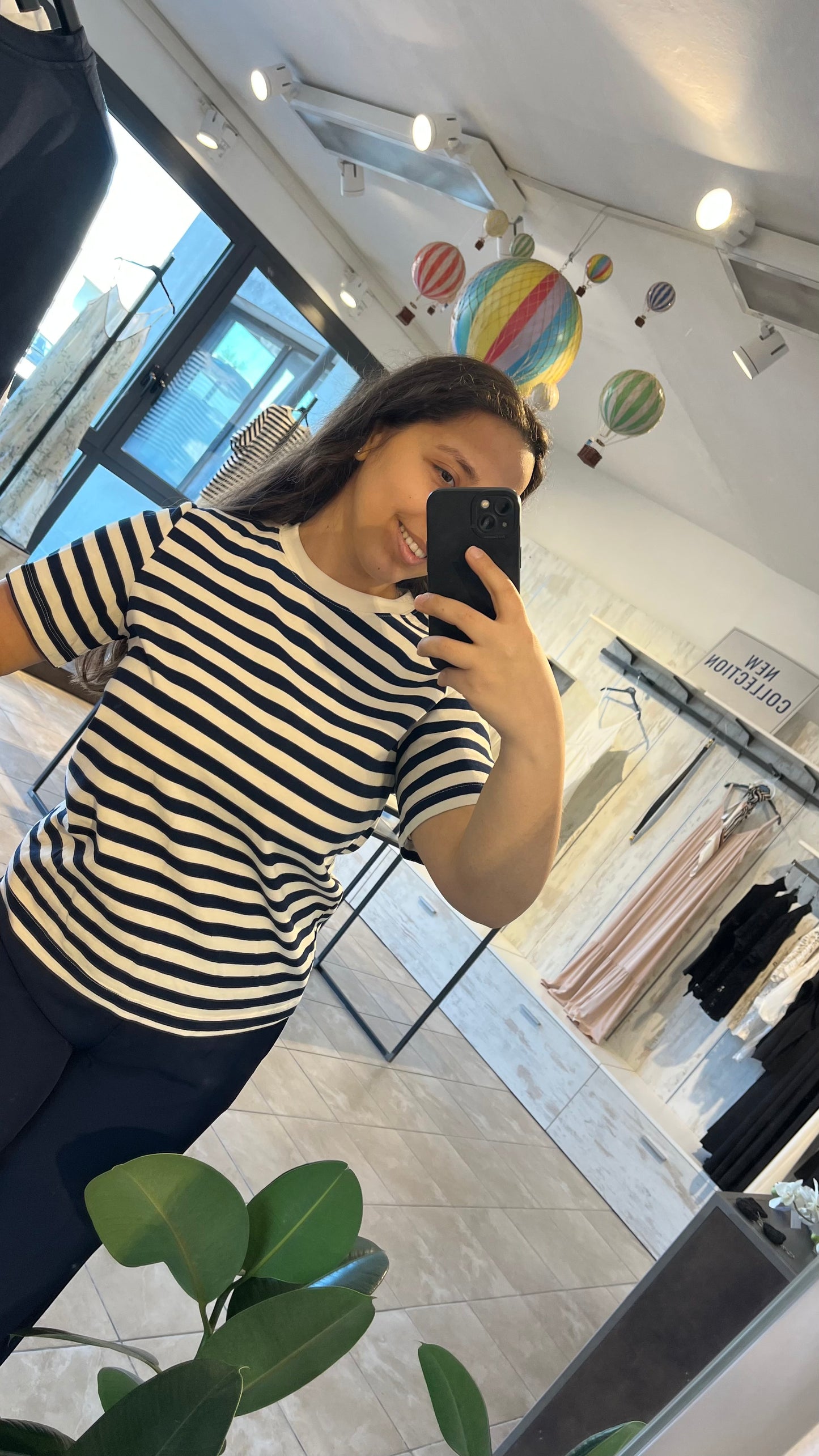 T-shirt a righe orizzontali in cotone - Lumina
