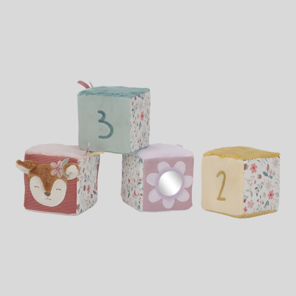 Set di 4 cubi morbidi Fairy Garden- Little Dutch