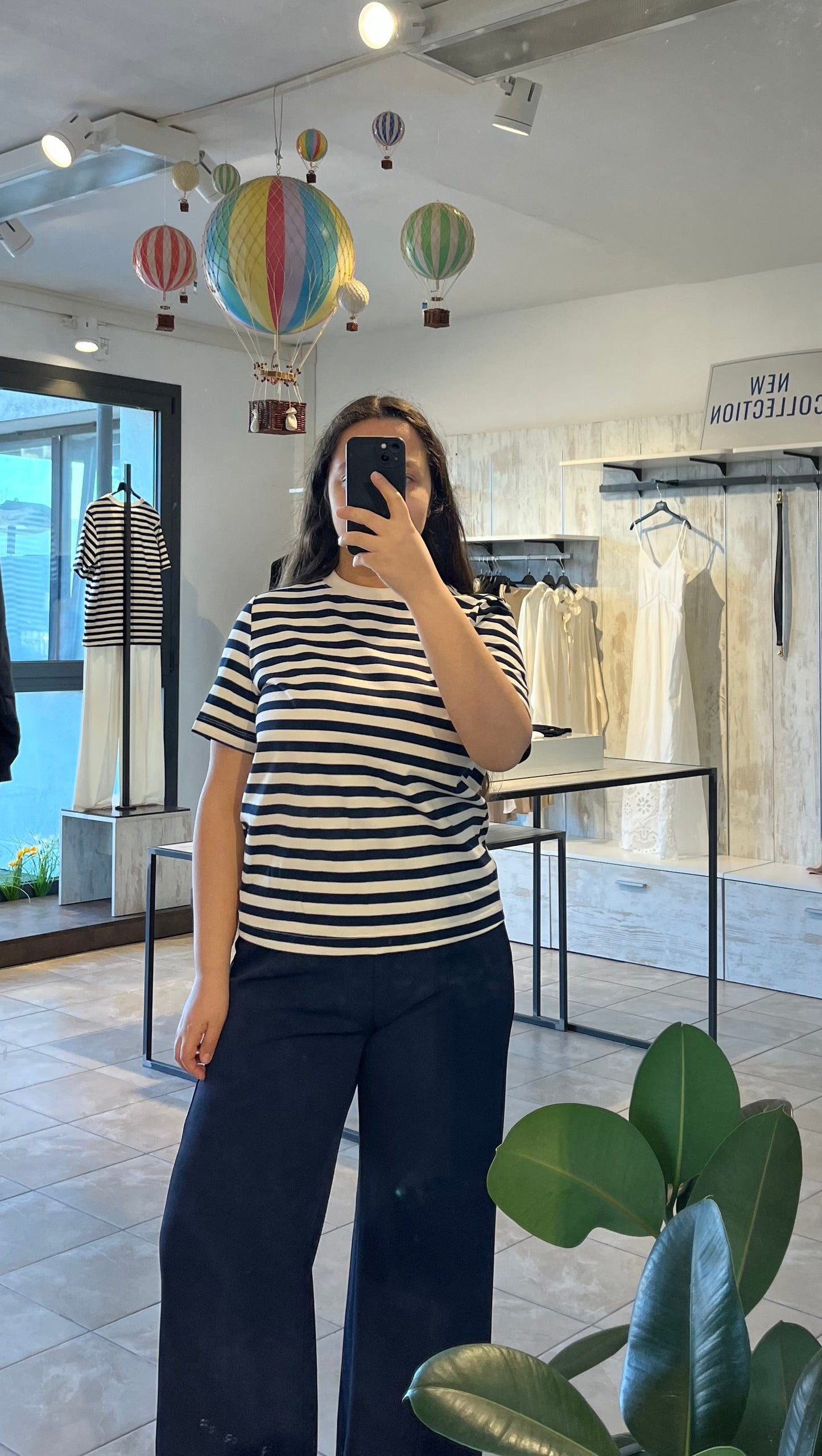 T-shirt a righe orizzontali in cotone - Lumina