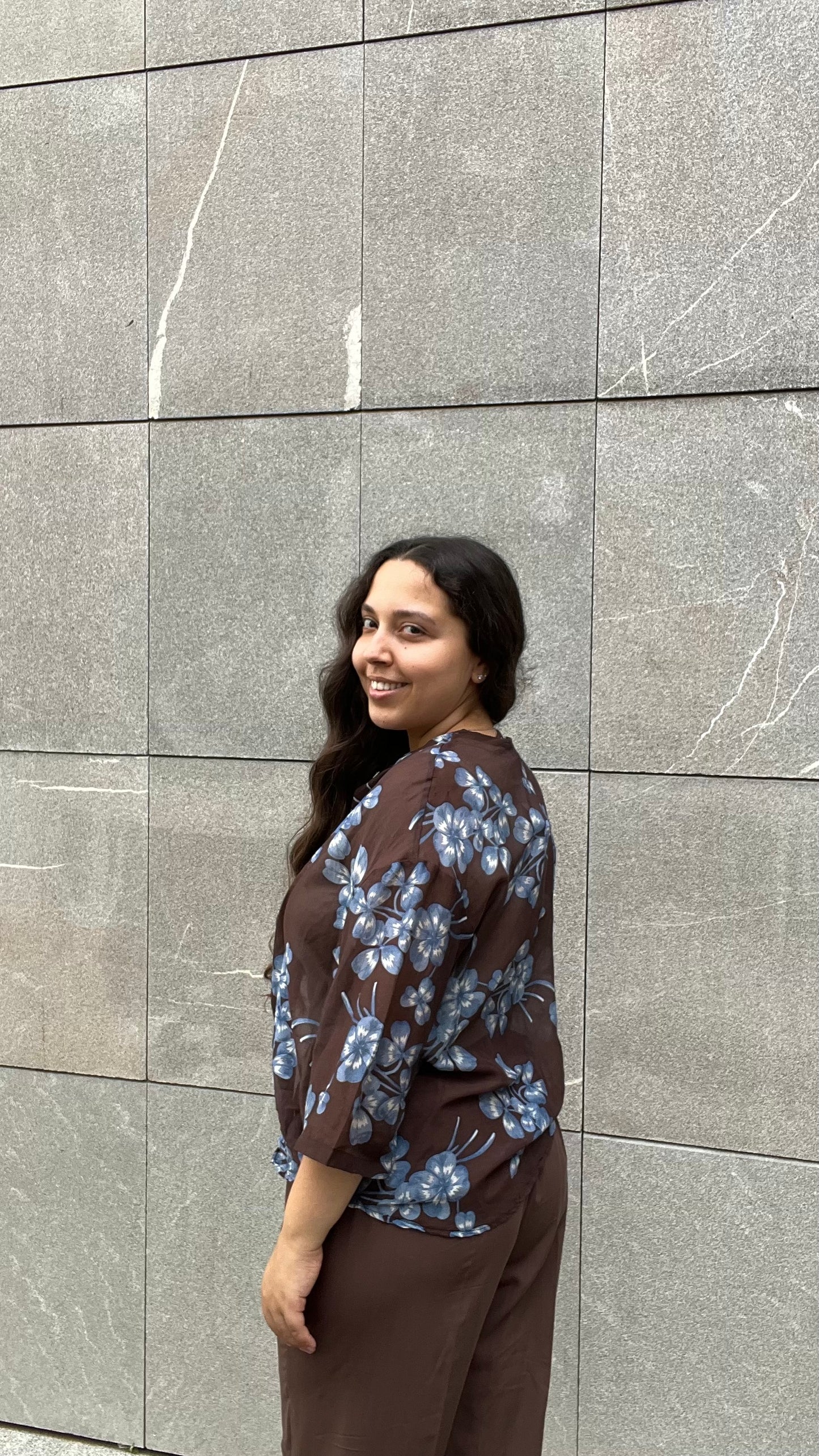 Blusa fantasia in misto Cotone e Seta - Altamira Milano