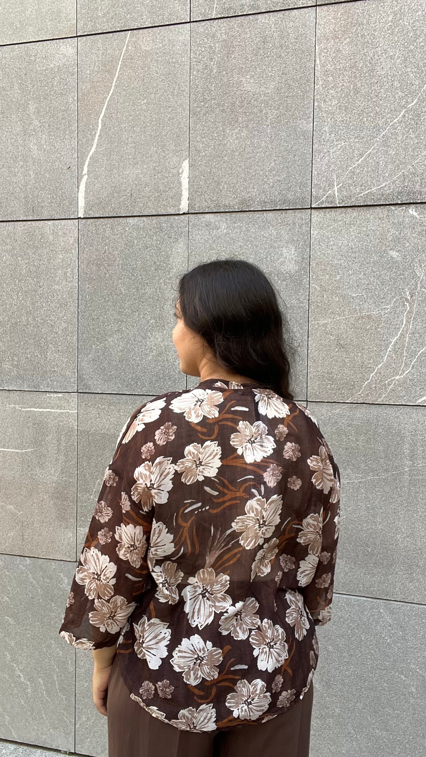 Blusa fantasia in misto Cotone e Seta - Altamira Milano