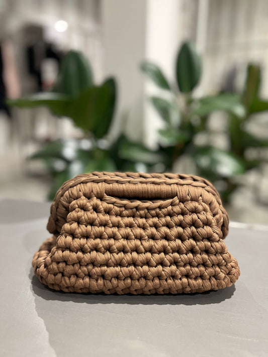 Borsa clutch bag fatta a mano nocciola - Global Riouch