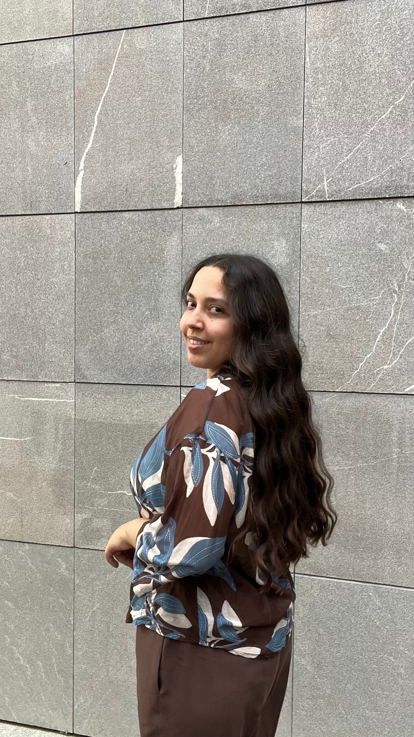 Blusa fantasia in misto Cotone e Seta - Altamira Milano