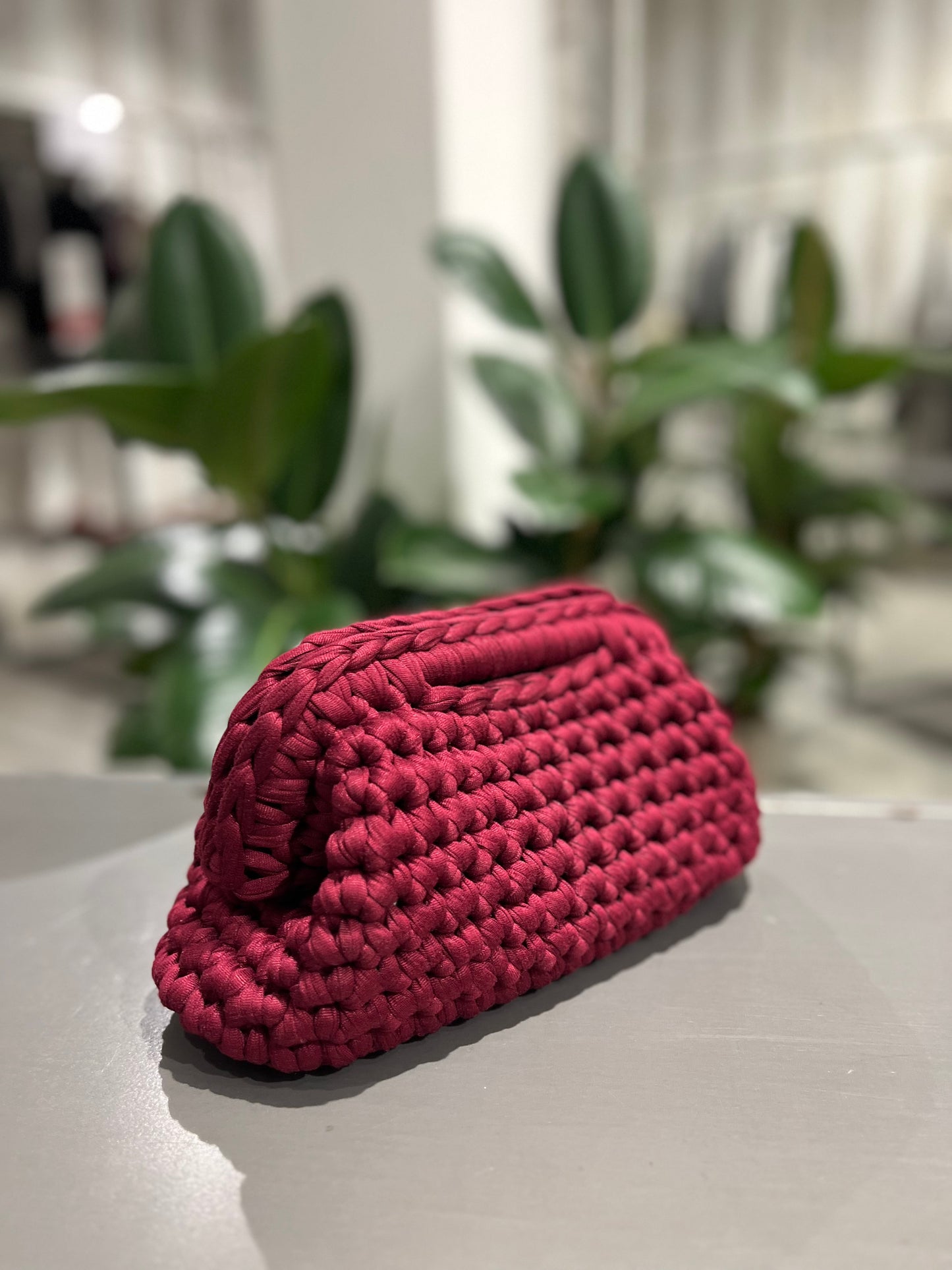 Borsa clutch bag fatta a mano bordeaux - Global Riouch