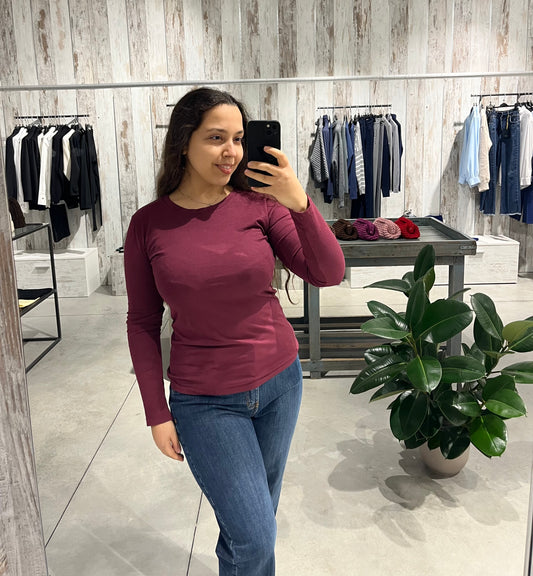 Maglia basica bordeaux in 100% cotone - Altamira Milano