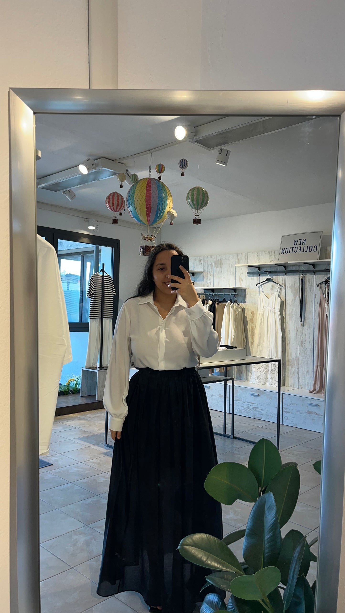 Gonna midi in tessuto misto tencel - Lumina