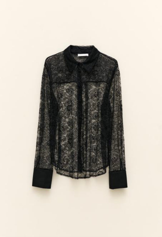 Camicia in pizzo nero - Lumina
