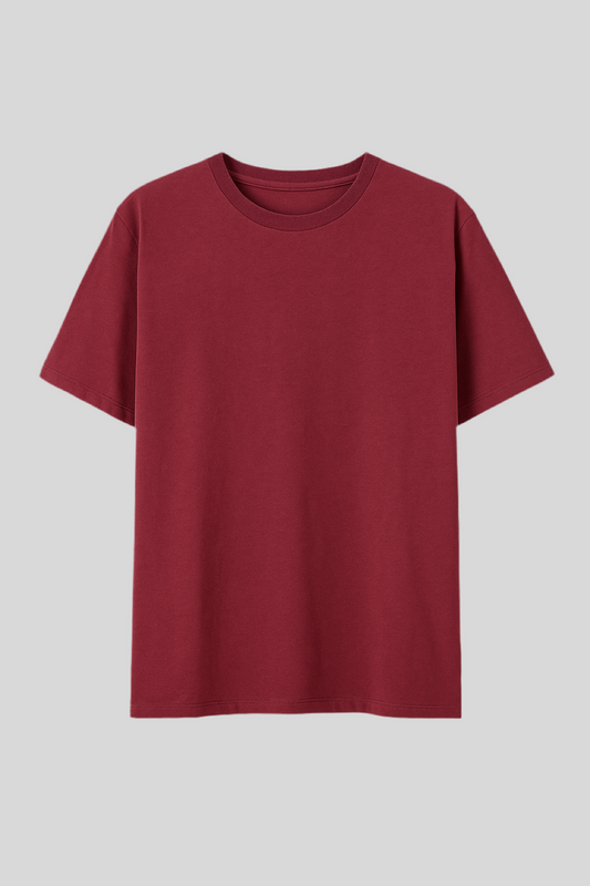 T-shirt basica bordeaux in 100% cotone - Lumina