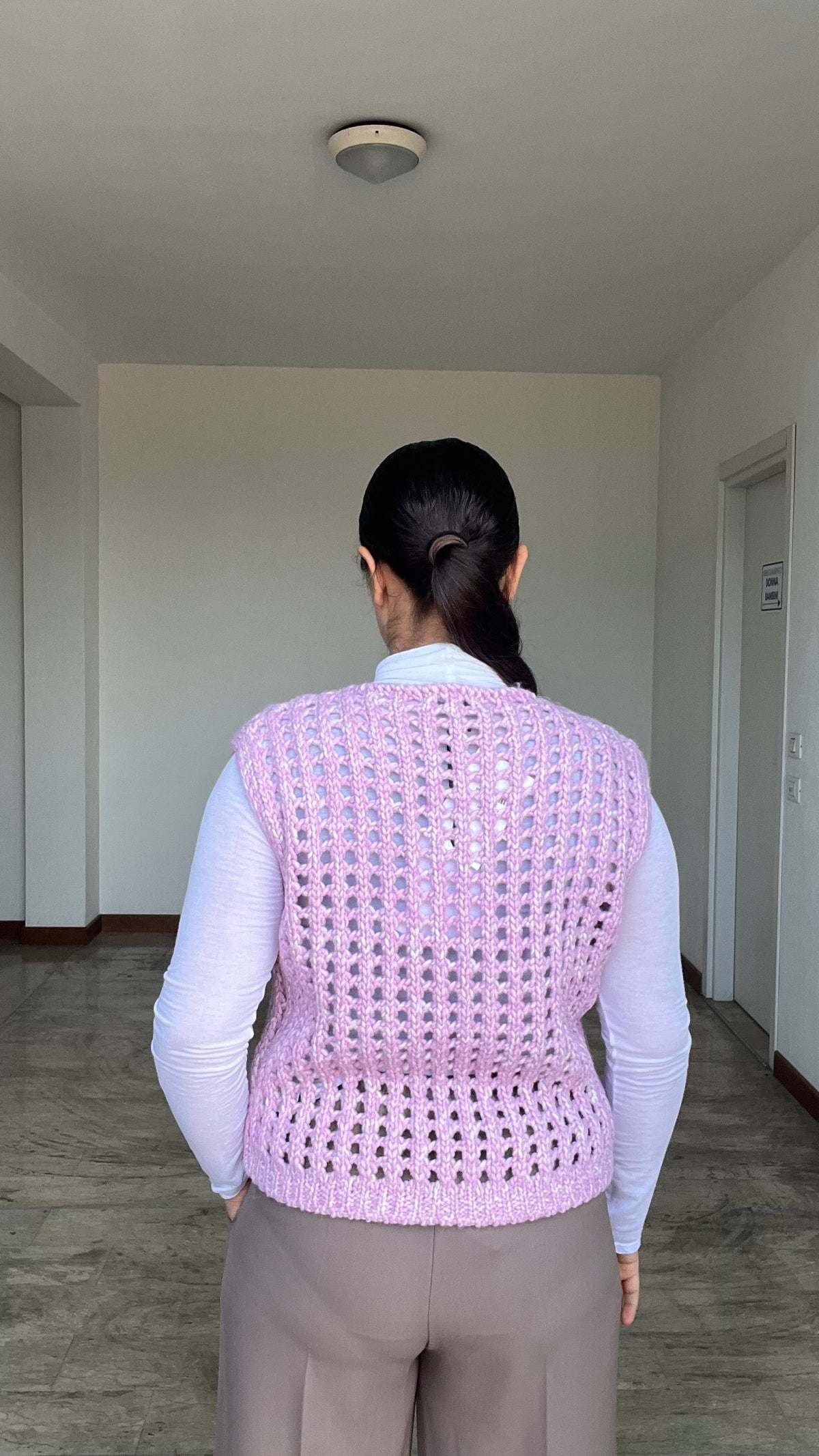 Gilet Oxford rosa