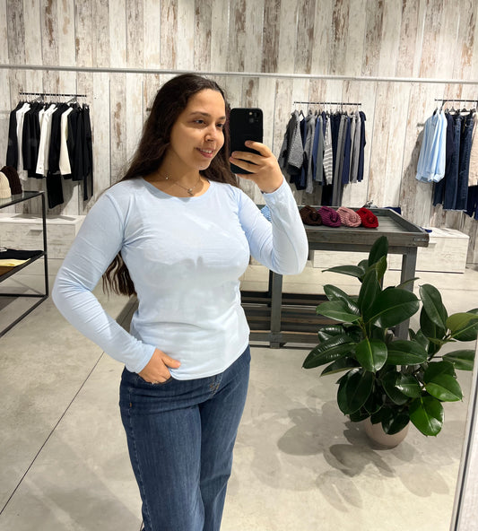 Maglia basica celeste in 100% cotone - Altamira Milano