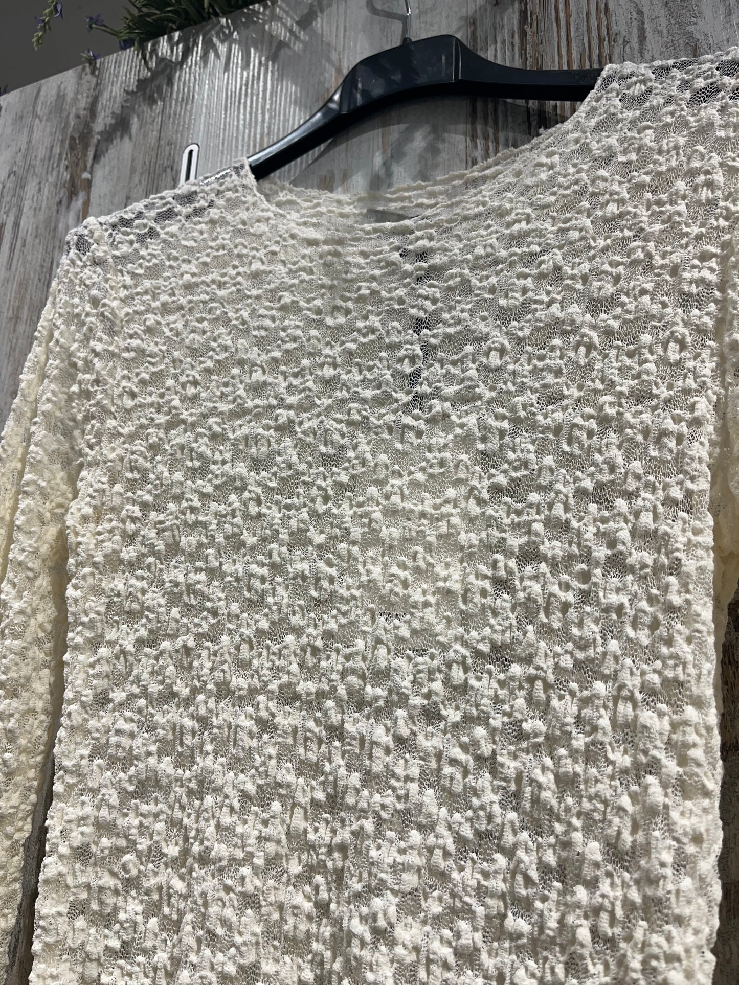 Maglia panna in pizzo floreale - Altamira Milano