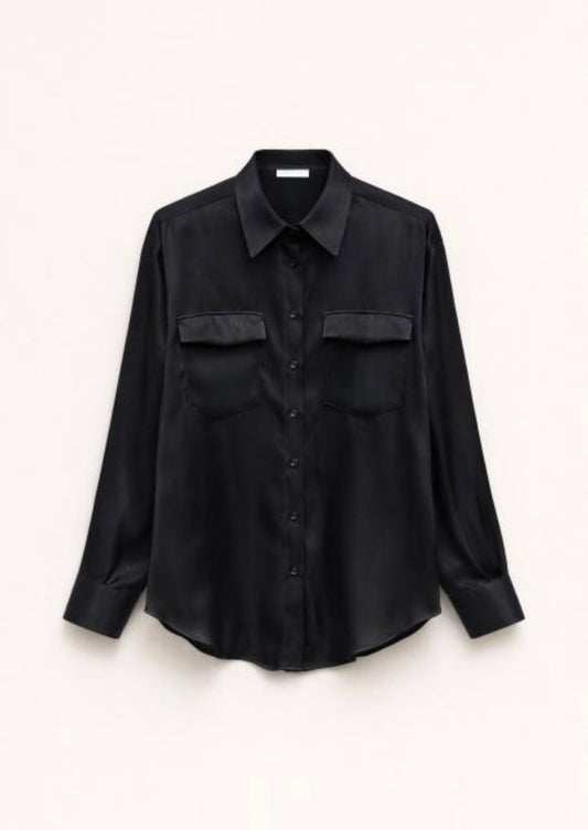 Camicia nera laminata - Lumina