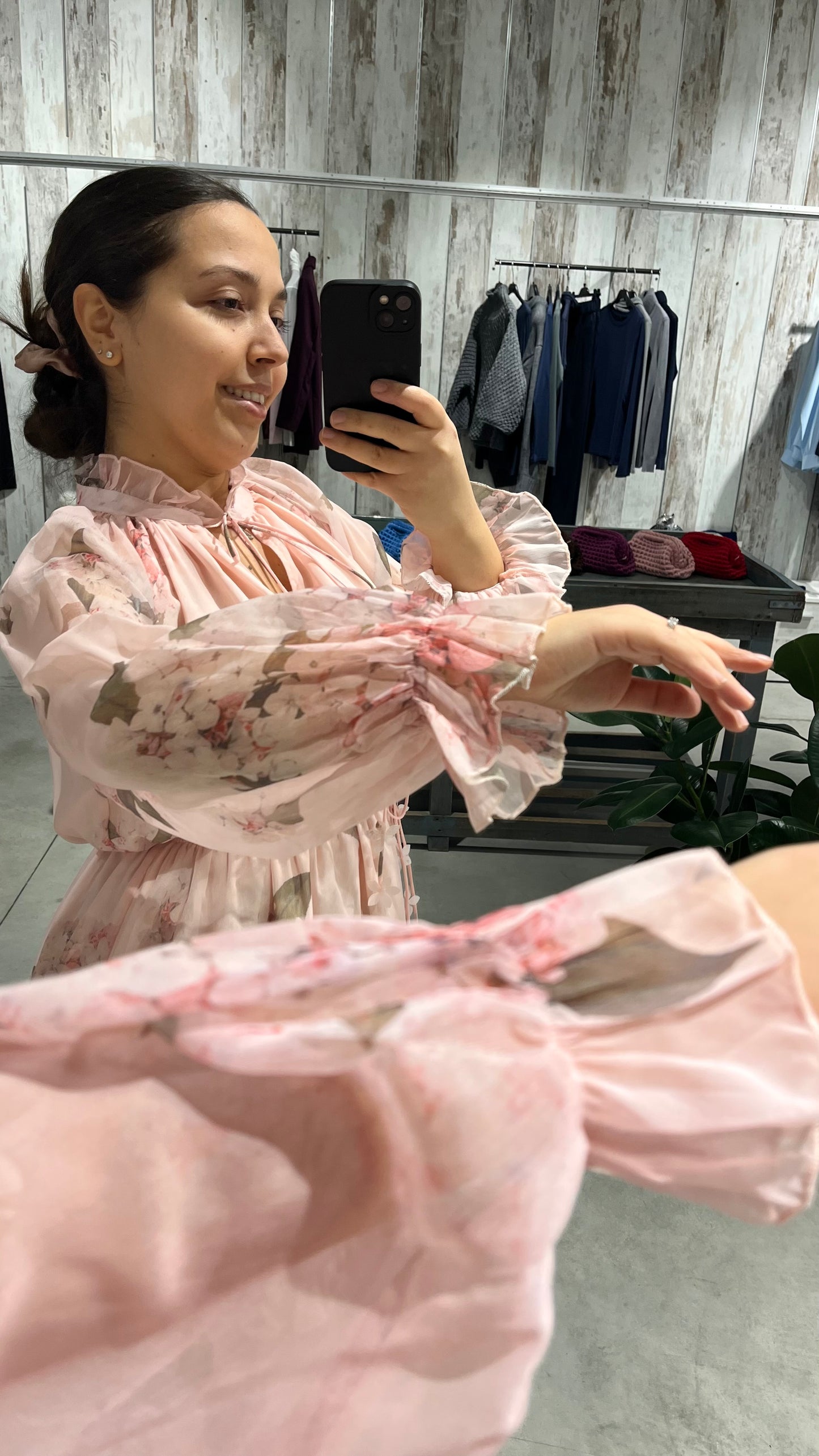Vestito corto rosa con fiori - Chance Off