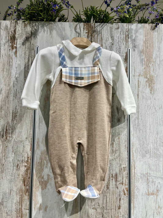 Tutina neonato in ciniglia - Pastello