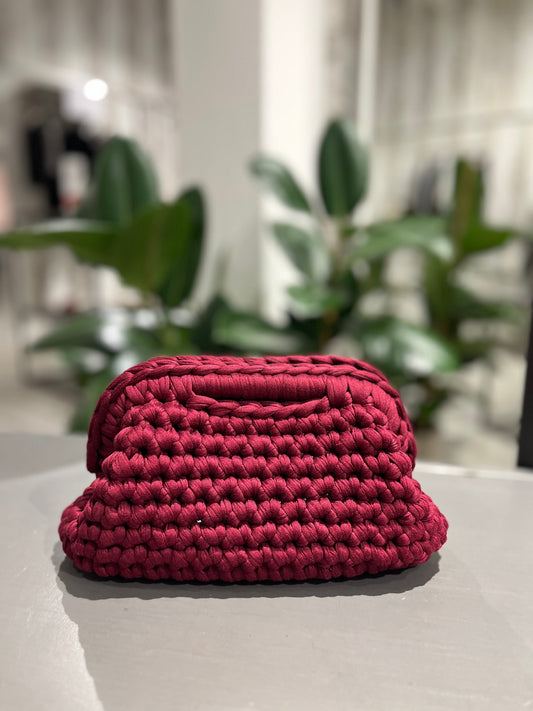 Borsa clutch bag fatta a mano bordeaux - Global Riouch