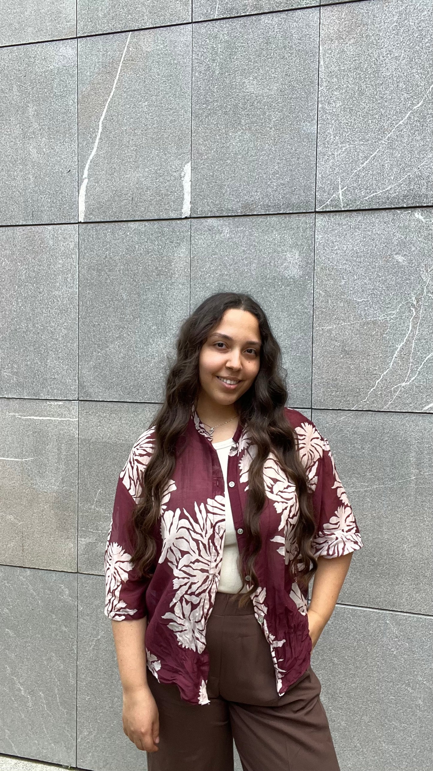 Blusa fantasia in misto Cotone e Seta - Altamira Milano