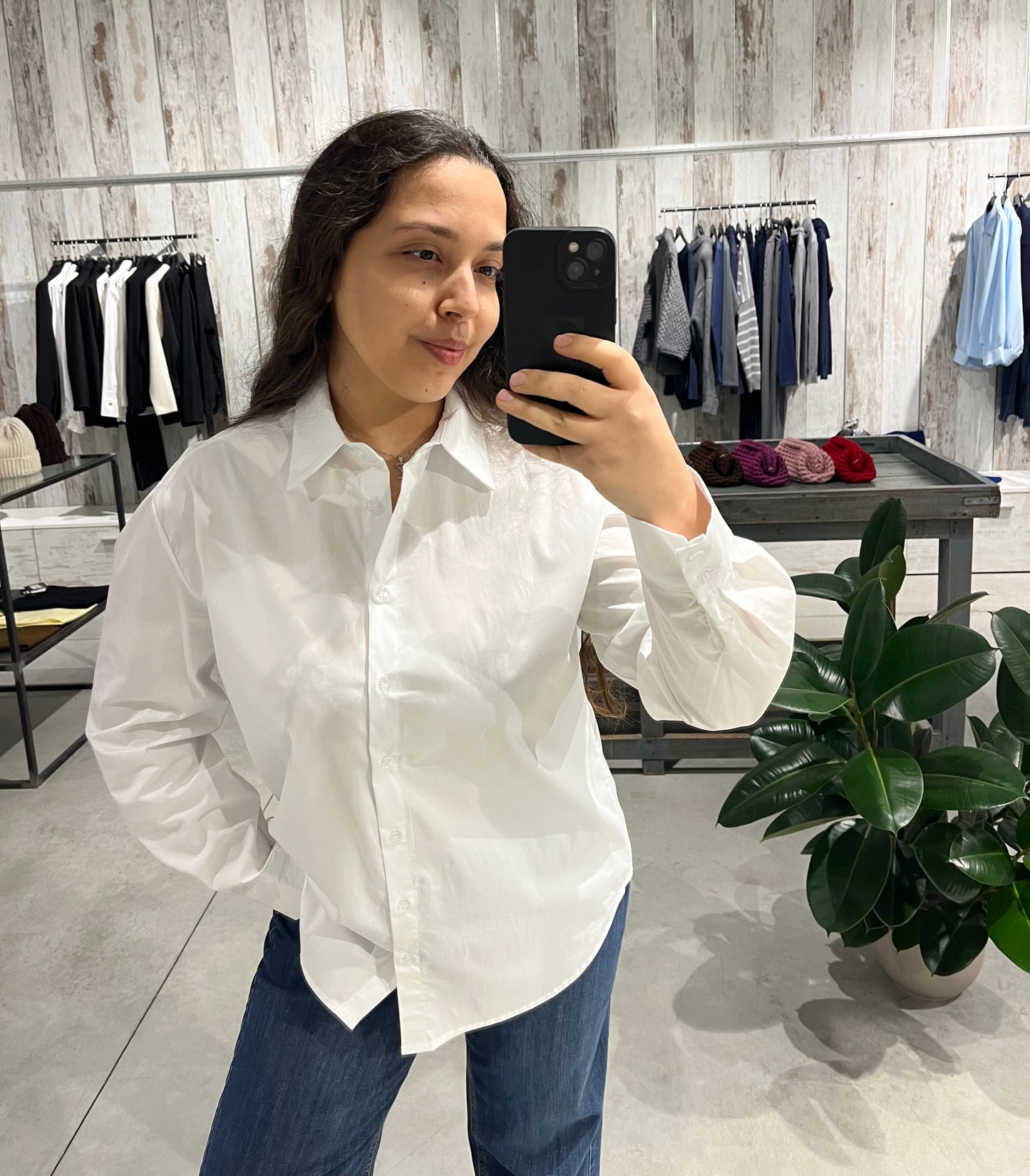 Camicia over bianca in cotone - Lumina
