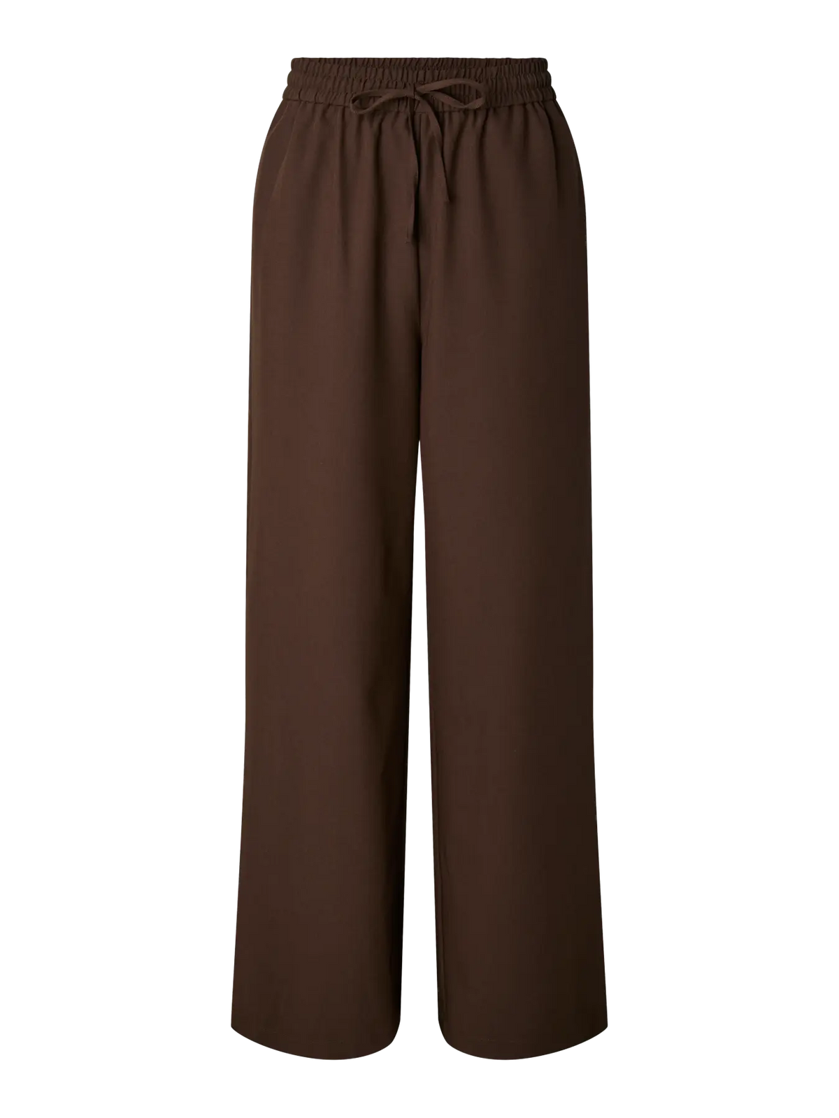 Pantaloni palazzo marrone con coulisse Bosella - Pieces