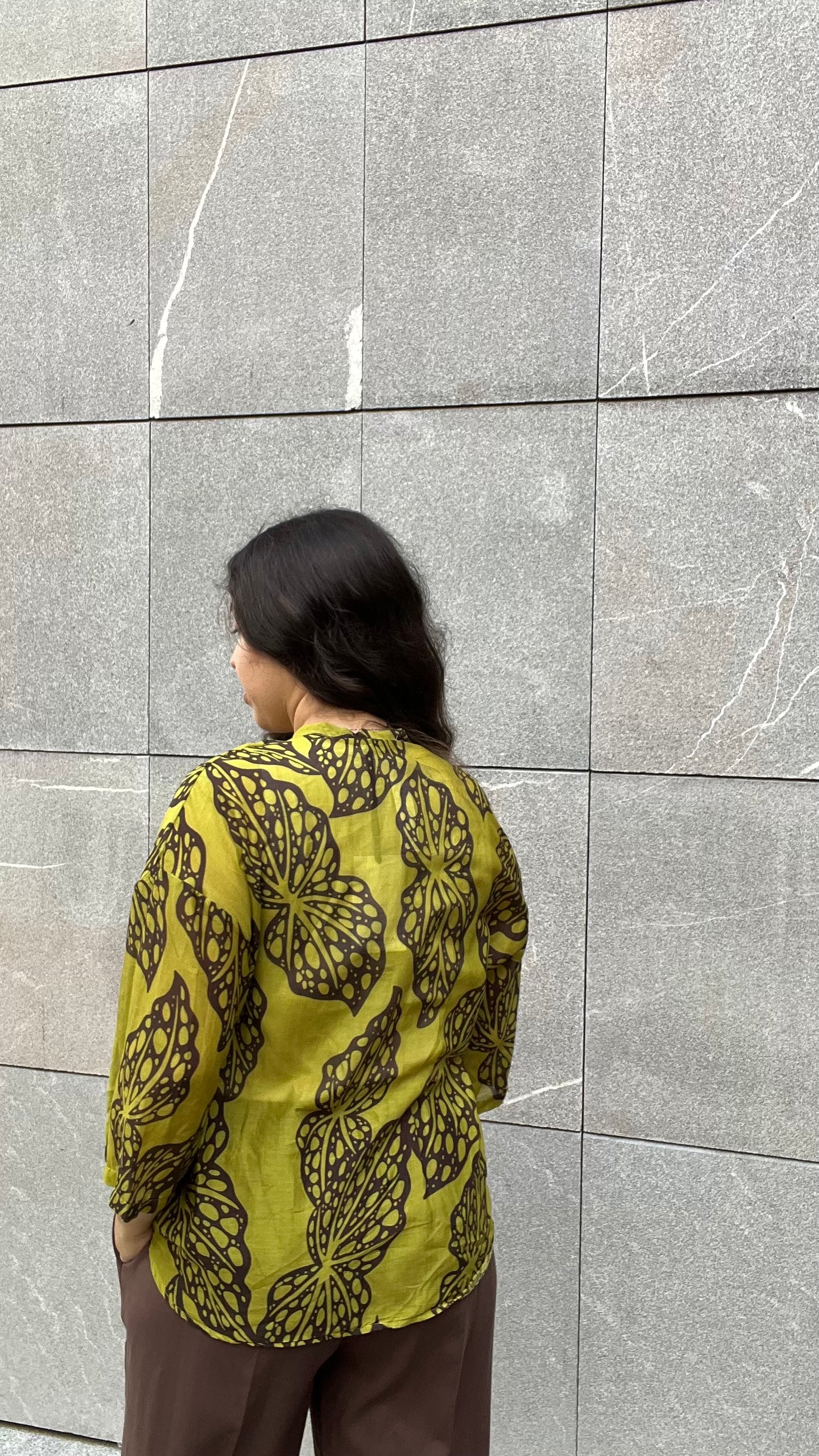 Blusa fantasia in misto Cotone e Seta - Altamira Milano