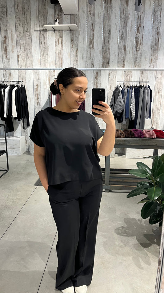 Set coordinato blusa e pantaloni nero - Altamira Milano