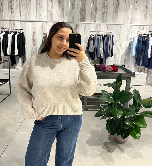 Maglione girocollo sabbia - Lumina