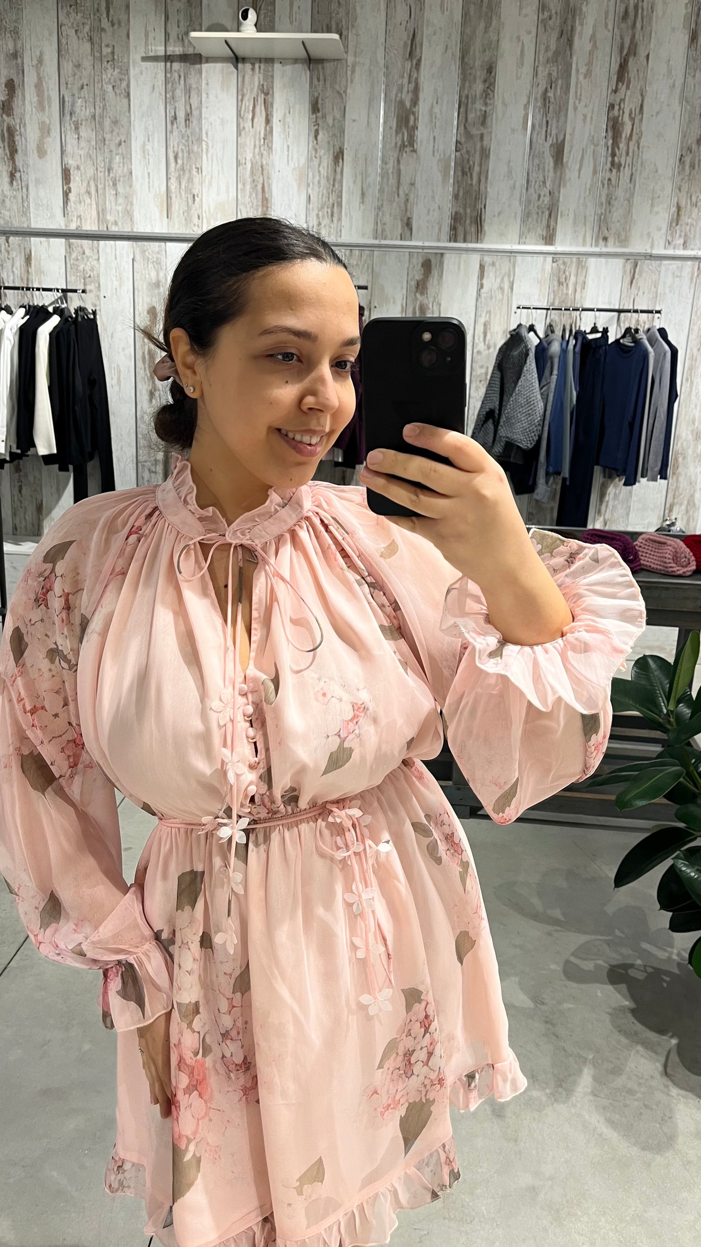 Vestito corto rosa con fiori - Chance Off