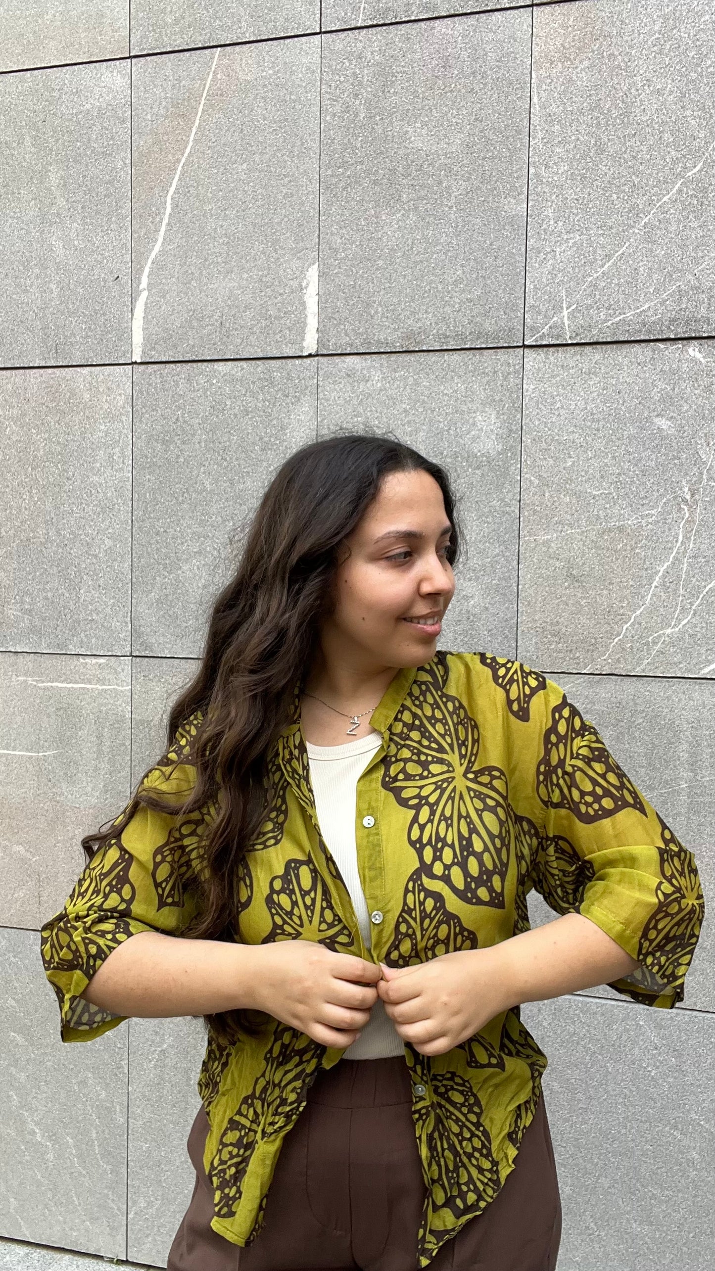Blusa fantasia in misto Cotone e Seta - Altamira Milano