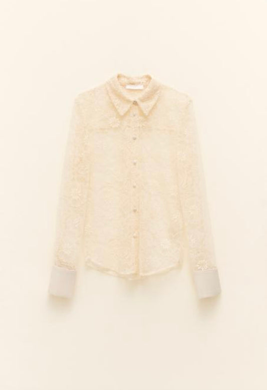 Camicia in pizzo panna - Lumina