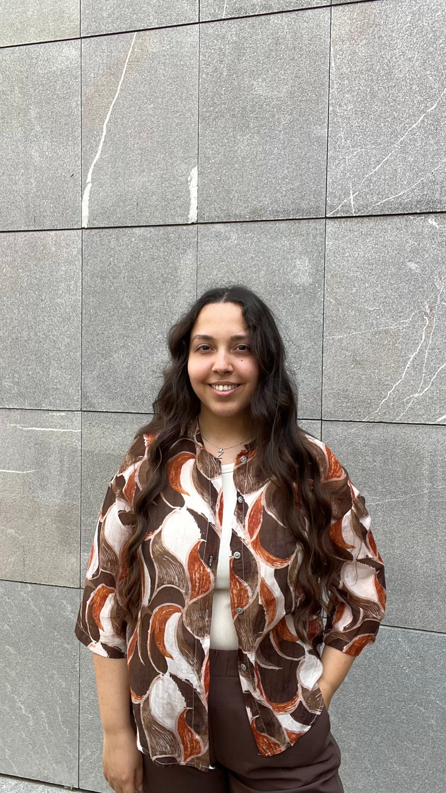 Blusa fantasia in misto Cotone e Seta - Altamira Milano