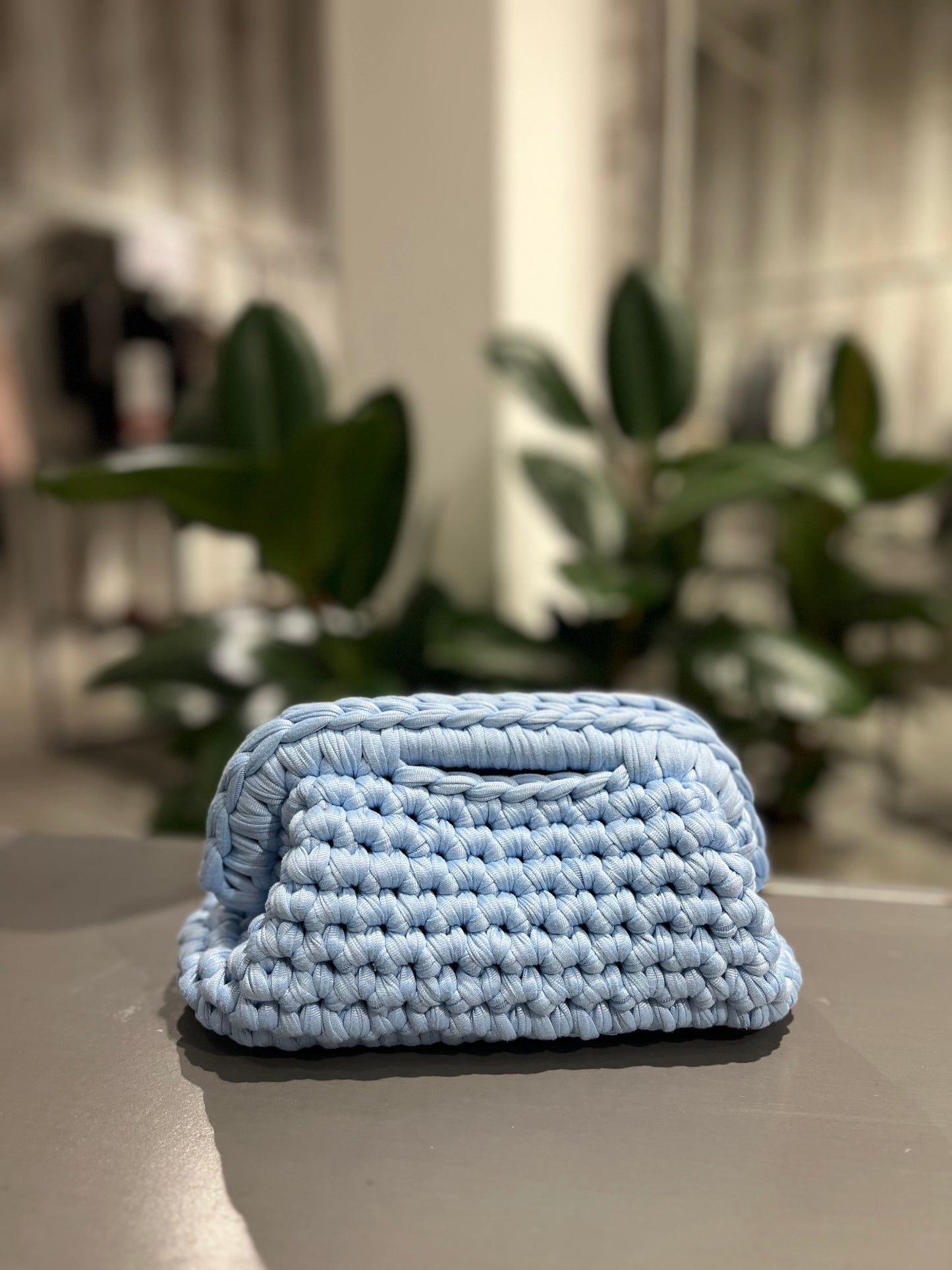 Borsa clutch bag fatta a mano celeste - Global Riouch