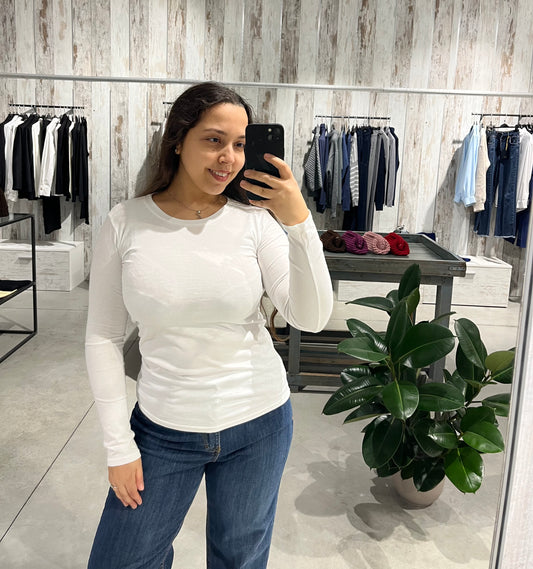 Maglia basica bianca in 100% cotone - Altamira Milano