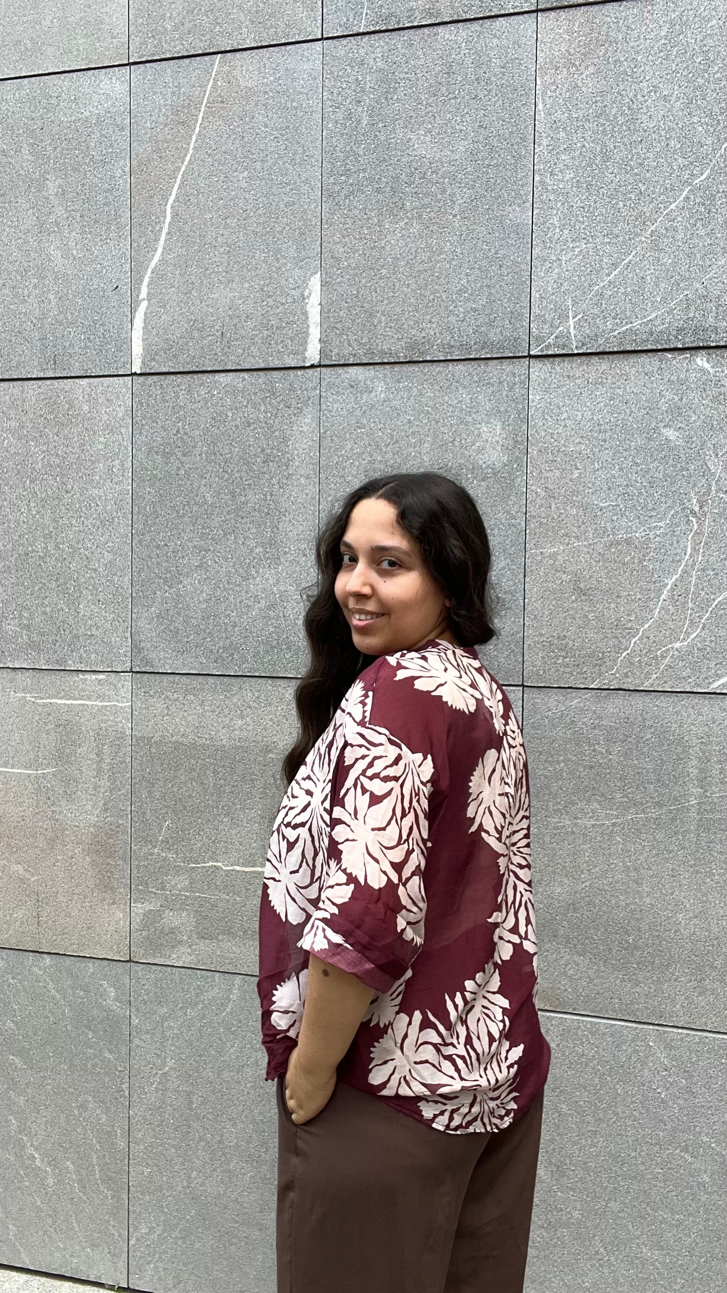 Blusa fantasia in misto Cotone e Seta - Altamira Milano