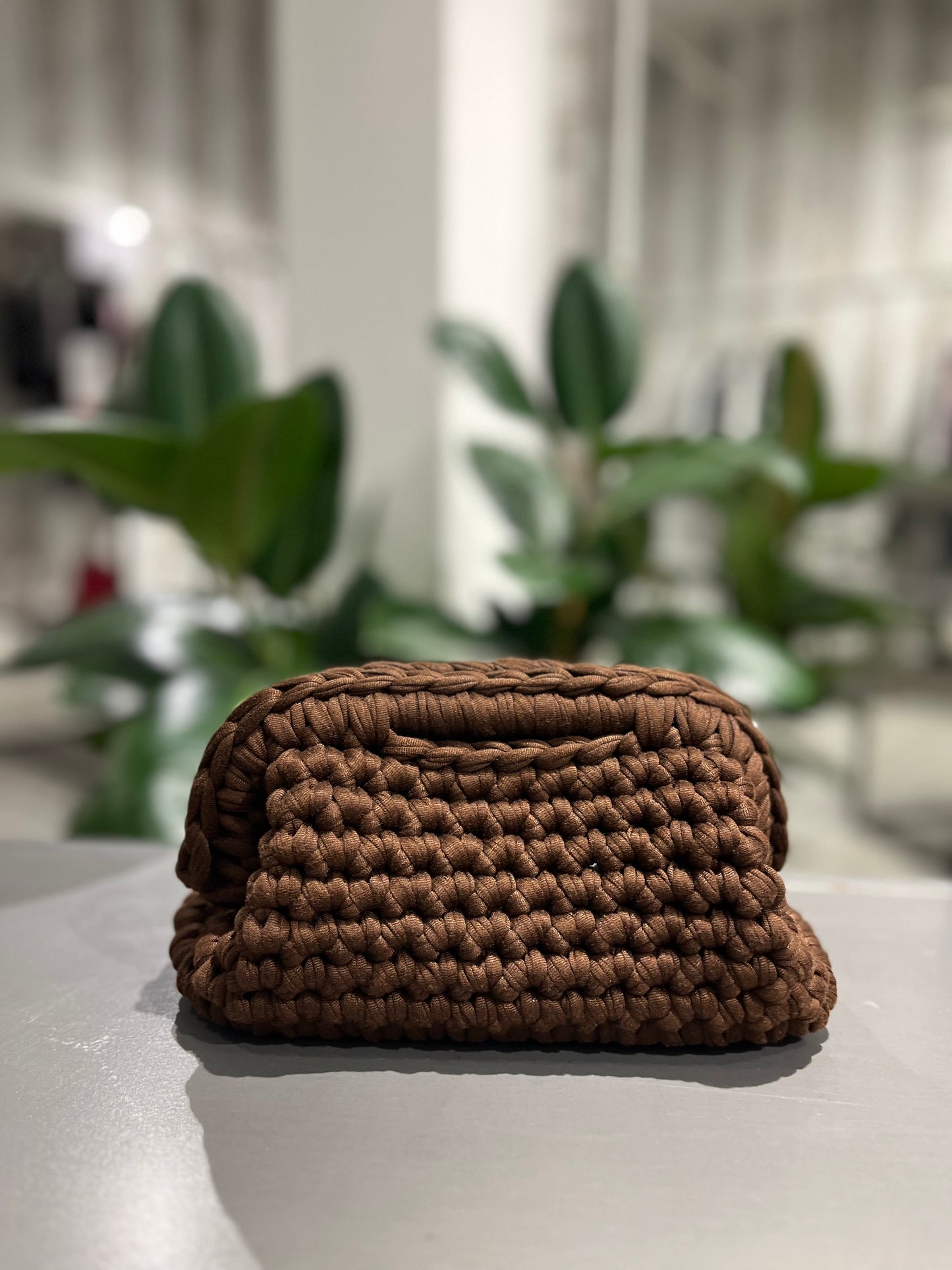 Borsa clutch bag fatta a mano marrone - Global Riouch