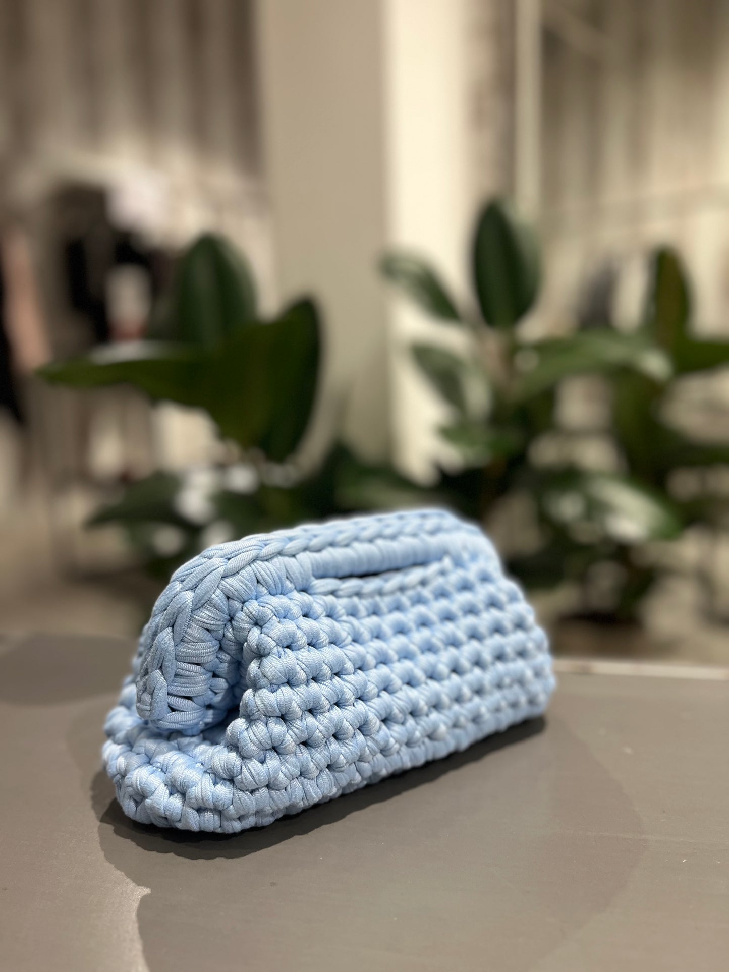 Borsa clutch bag fatta a mano celeste - Global Riouch