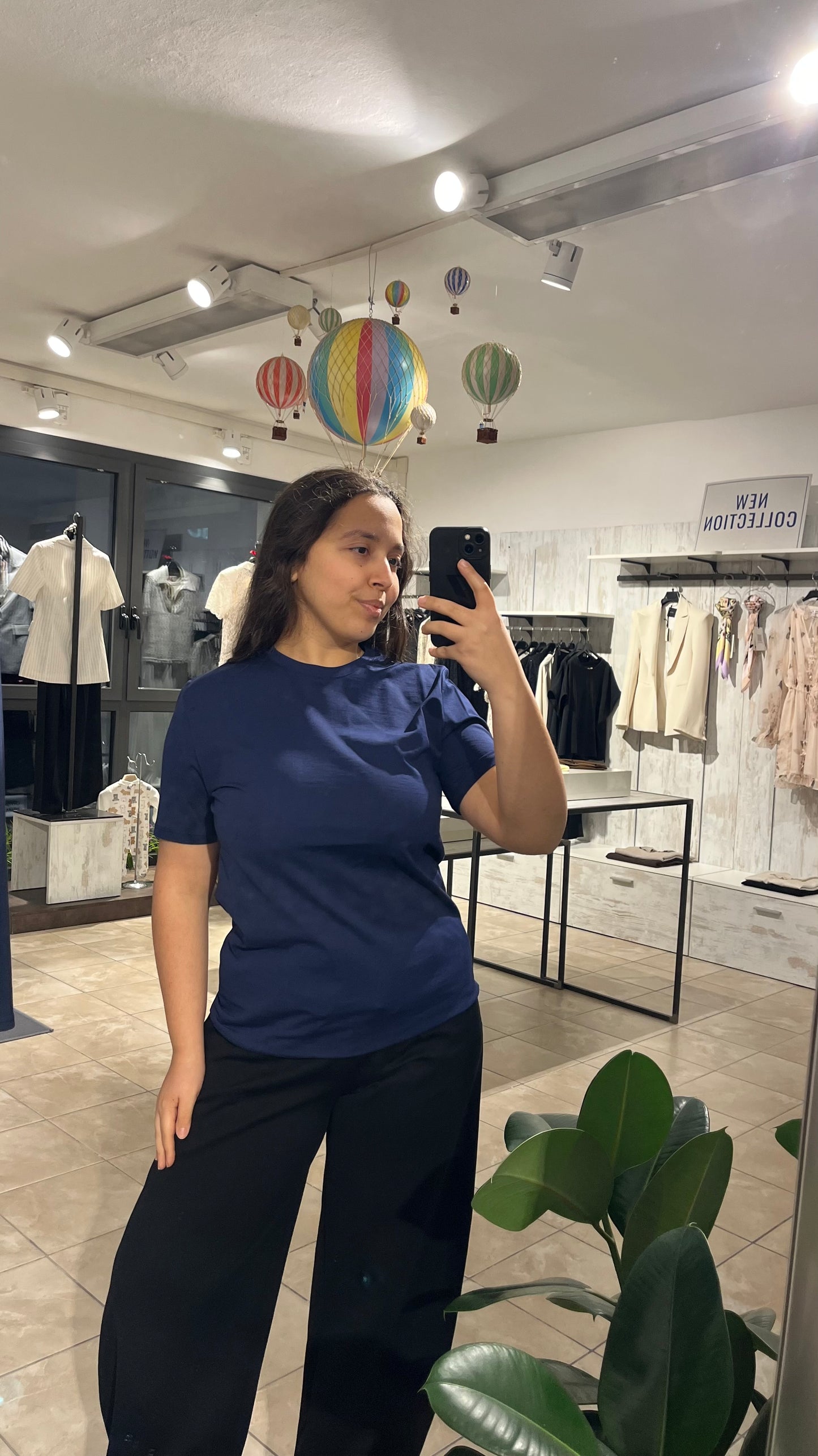 T-shirt basica blu in 100% cotone - Lumina