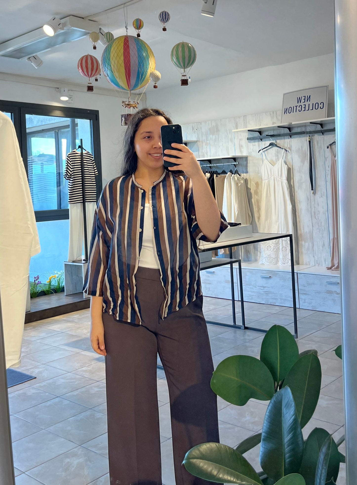 Blusa a righe in misto Cotone e Seta - Altamira Milano